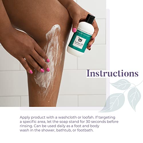 Purely Northwest Tea Tree Body Wash 9 Fl Oz ?atural Oil Cleanser for Odor & Irritations, Gentle Hydrating Shower Gel for Sensitive Skin