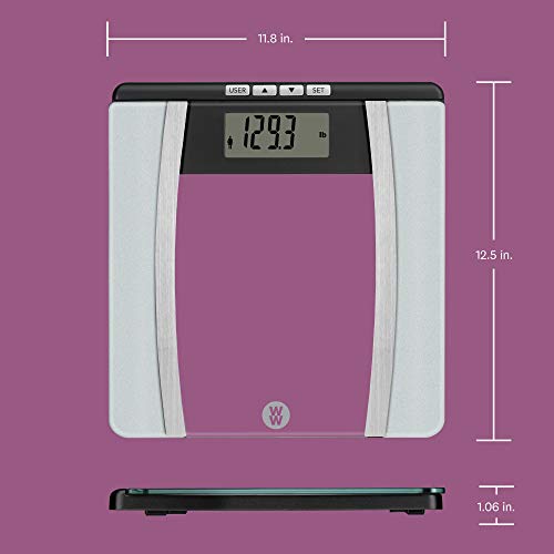 Weight Watchers Scales By Conair Bathroomscale For Body Weight,Glass Digital Scale With Body Analysis Measures Body Fat,Body Wat