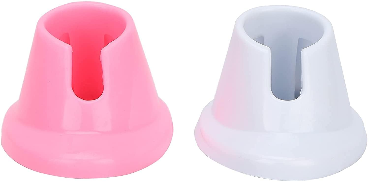 Ganpub 2Pcs Pink And White Soft Rubber Nail Polish Bottle Holder Nail Polish Stand Anti-Spill Nail Art Organizer Display Manicur