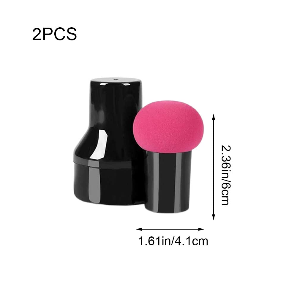2 Pcs Makeup Sponges Makeup Sponges With Handles Cases Makeup Puffs For Foundation Creams And Powders (Mushroom A)
