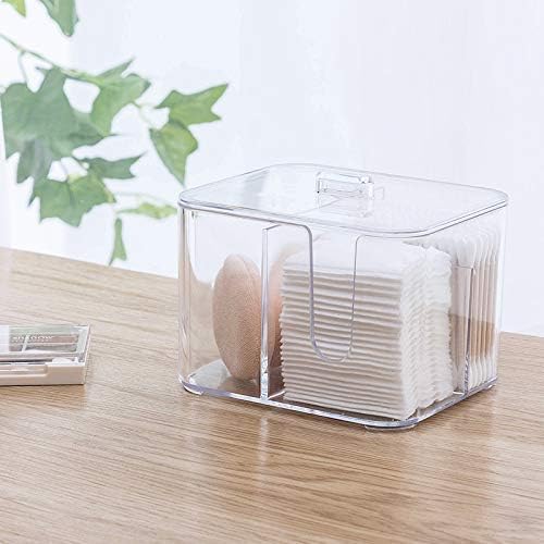 Sunficon Cotton Swab Balls Box Cotton Pads Holder Organizer Holder Dispenser Storage Canister Cosmetic Pads Container Flossers C
