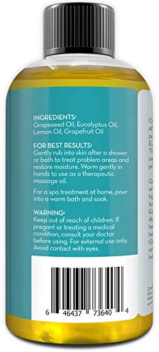 Pure Body Naturals cellulite Massage Oil, 8 fl oz  100% Natural cellulite Oil for Thighs and Butt  chemical Free cellulite Oil M