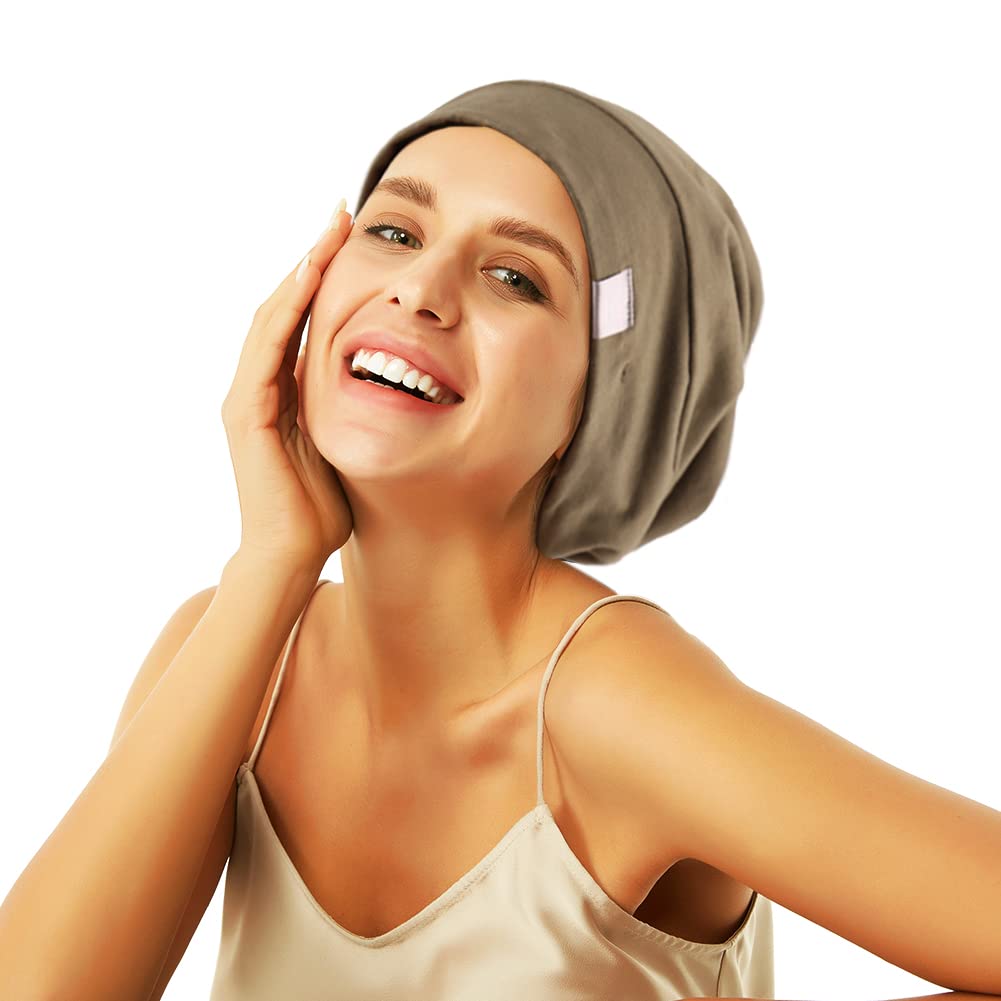 Elihair Beanie Sleep Hats Bonnet For Night Sleeping Cap Silky Lined Satin Bonnet With Adjustable Elastic Band For Women Girls Cu