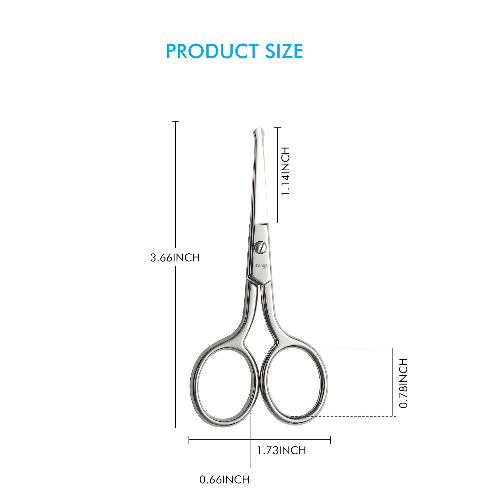 Livingo Premium Manicure Rounded Tip Scissors Multi-Purpose Stainless Steel Cuticle Pedicure Beauty Grooming Kit For Nail, Eyebr