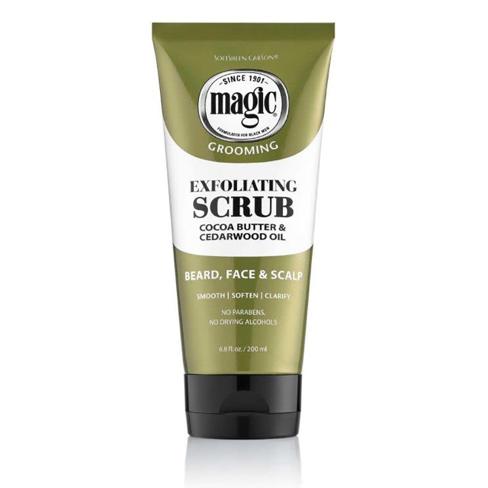 SoftSheen-Carson Magic Men's Grooming Facial Exfoliating Scrub, Softens, Smooths and Clarify, With Cocoa Butter and Cedarwood Oi