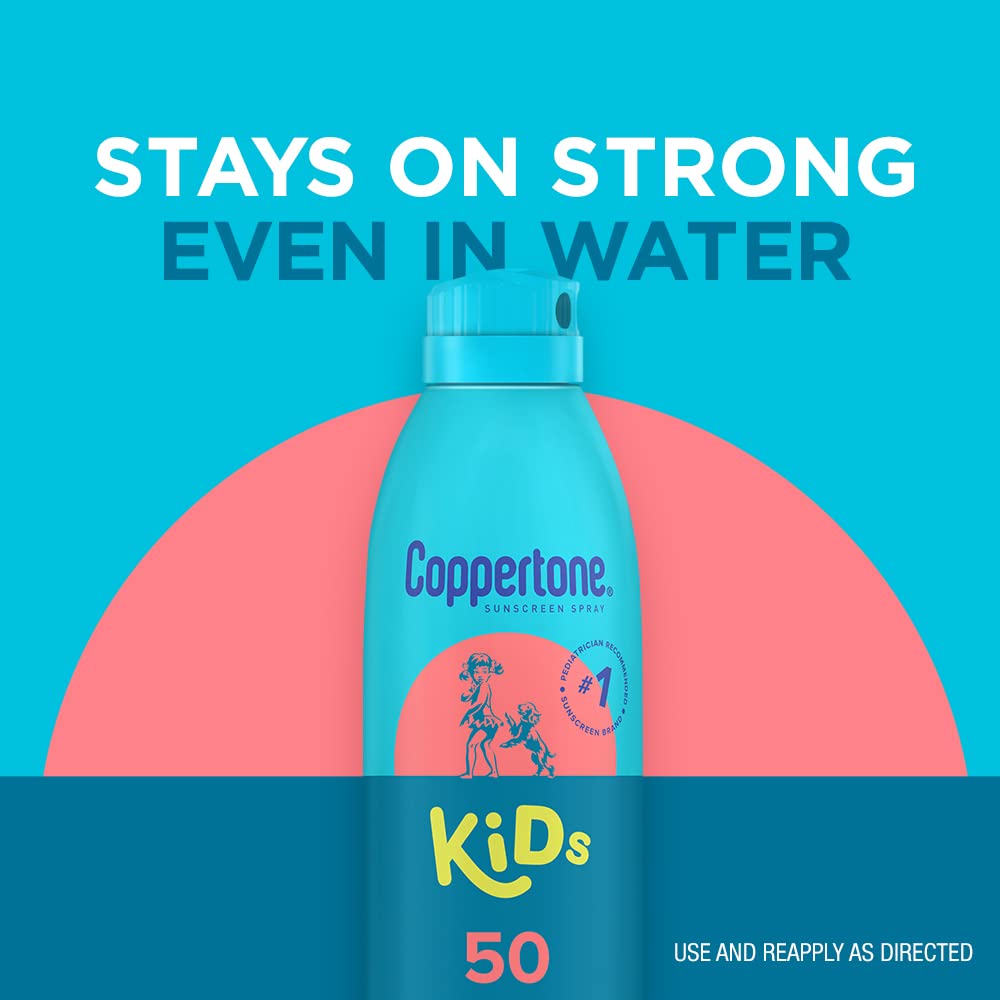 Coppertone Sunscreen Spray Spf 50, Broad Spectrum, Water Resistant For Kids, #1 Pediatrician Recommended Brand, 5.5 Ounce (Pack