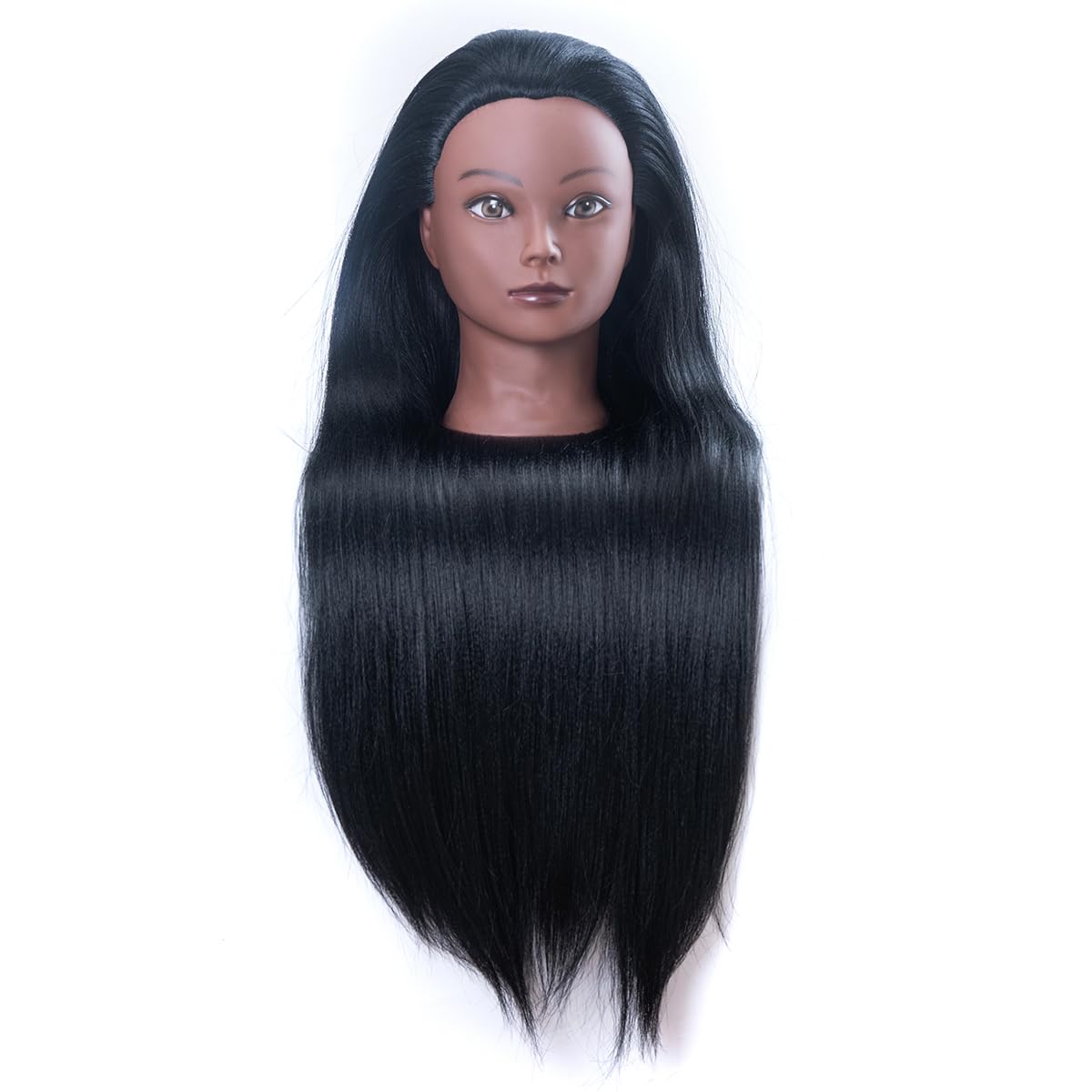 Mannequin Head With Hair 26'' Hair Mannequin Doll Head Hair Styling Manikin Head Cosmetology Doll Head Multicolored Synthetic Fi