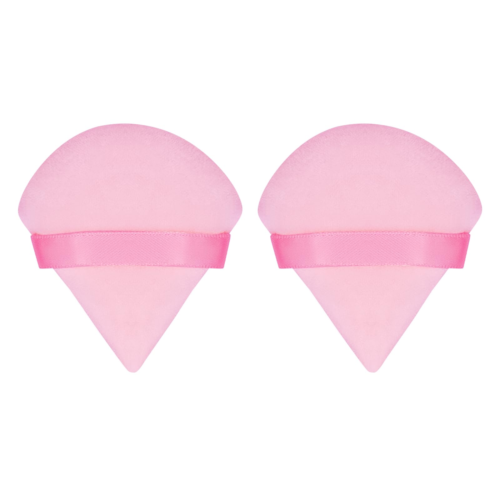 Flytianmy 2Pcs Triangle Powder Puffs, Face Makeup Puff for Body Loose Powder Beauty Makeup Tool Pink