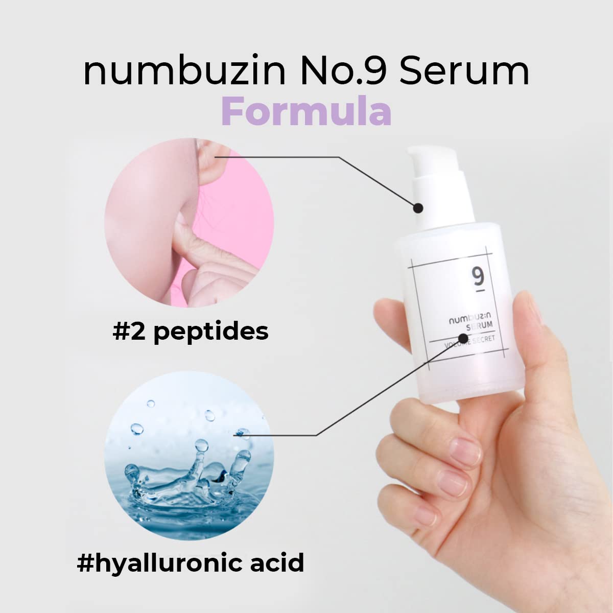 Numbuzin No.9 Secret Firming Serum | Peptide, Wrinkle Care, Aging Skin, Niacinamide, Hyaluronic Acid | Korean Skin Care For Face