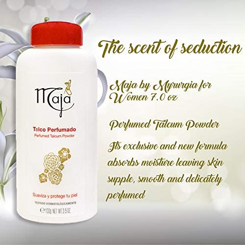 Maja Perfumed Talcum Powder. Fresh And Delicate Aroma. Formulated To Keep Skin Smooth. 7 Oz. Pack Of 3.