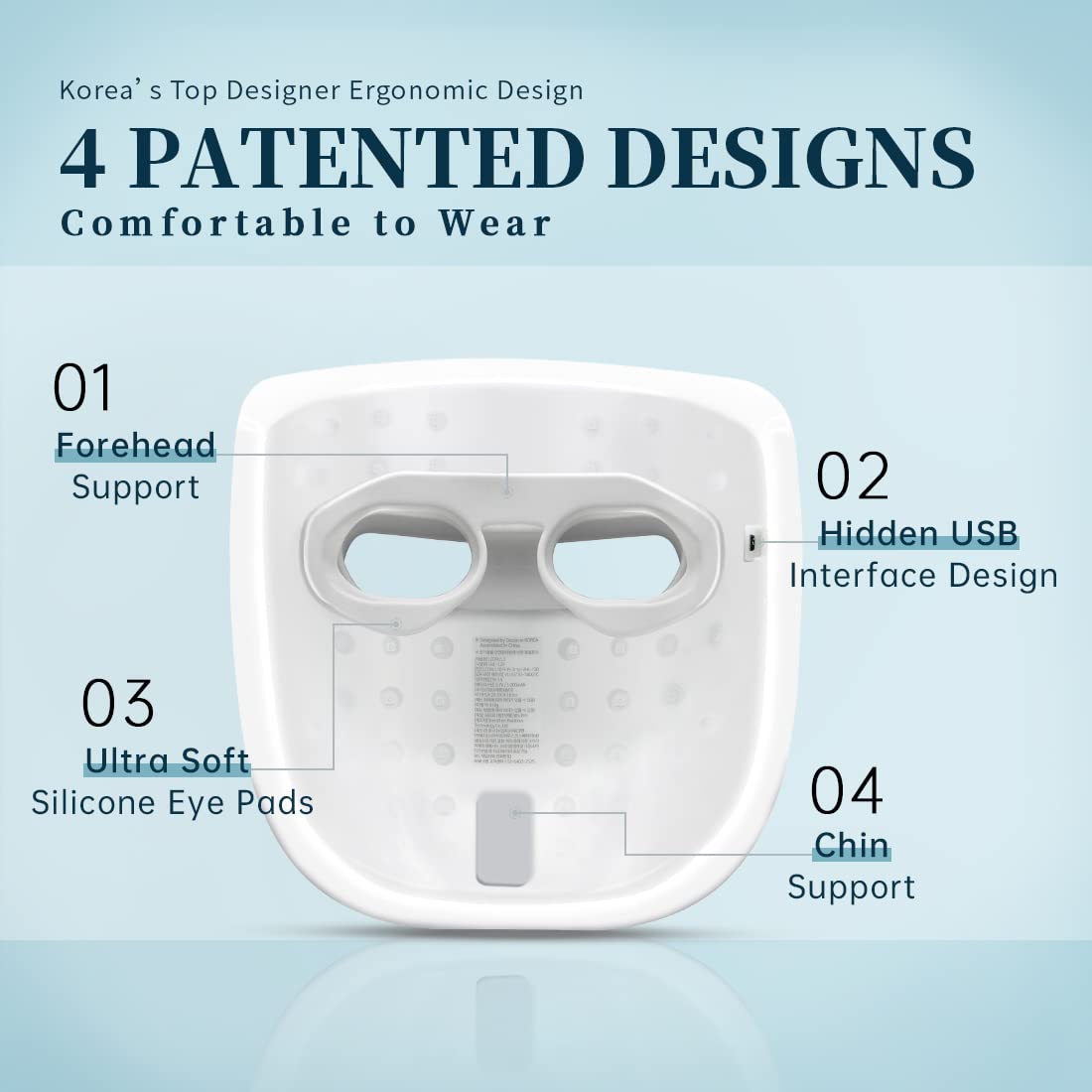 Gyh 8-Color Led Face Mask Light Therapy, Red Light Therapy For Face, Fsa/Hsa Eligible, Wireless High Dose Green, Blue, Infrared