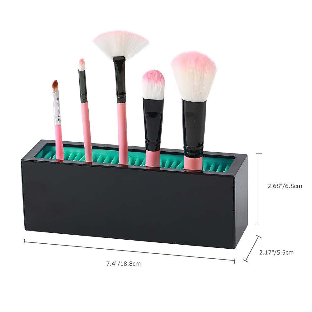 Jamend Clxp Makeup Brushes Holder Organizer, Silicone Vanity Air Drying Rack Display Storage For Brush, Eyeliners And More, Prac