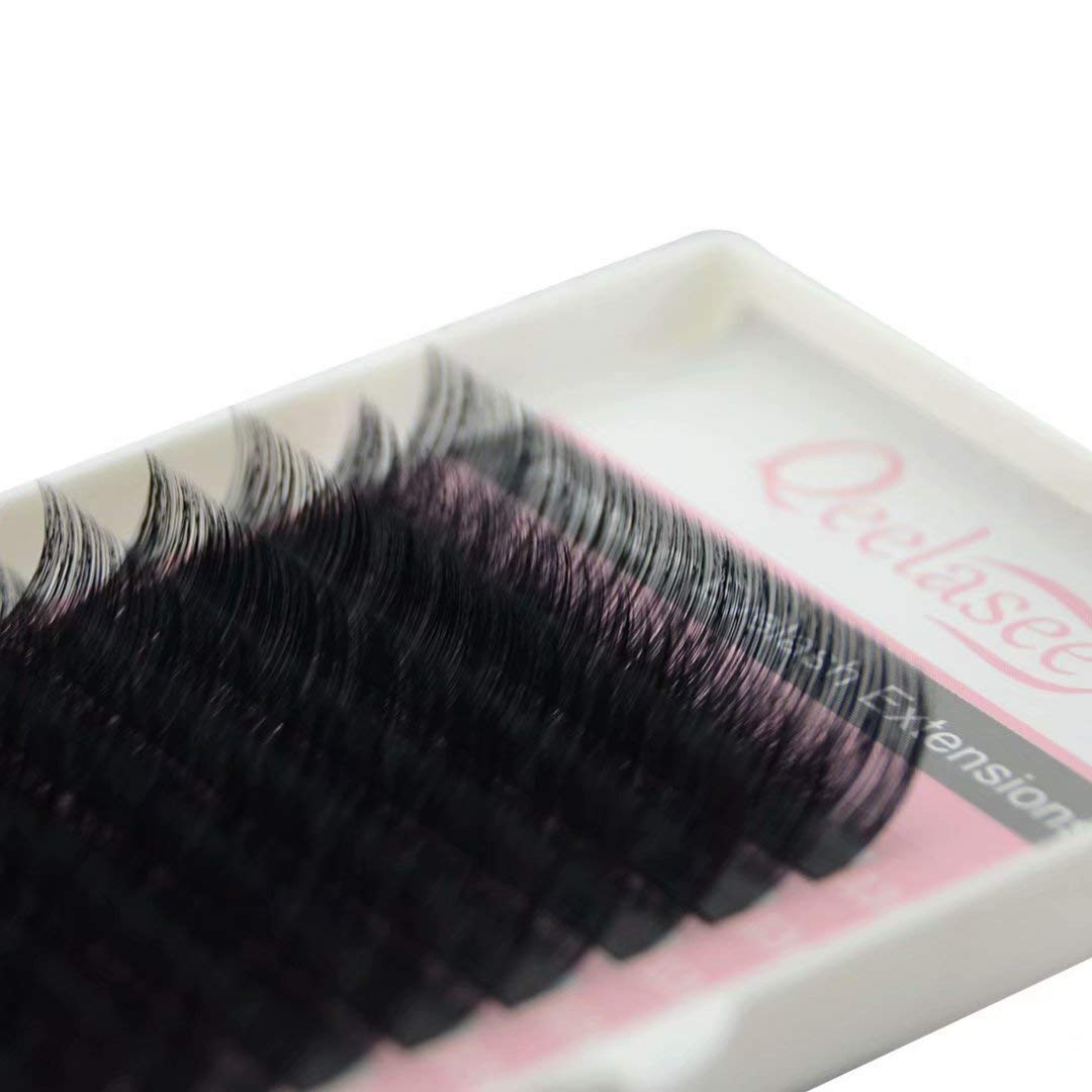 Qeelasee Faux Mink Silk Eyelash Extensions 0.03Mm Dd Curl 13Mm Mixed Length Semi-Permanent Individual Lashes Extension Professio