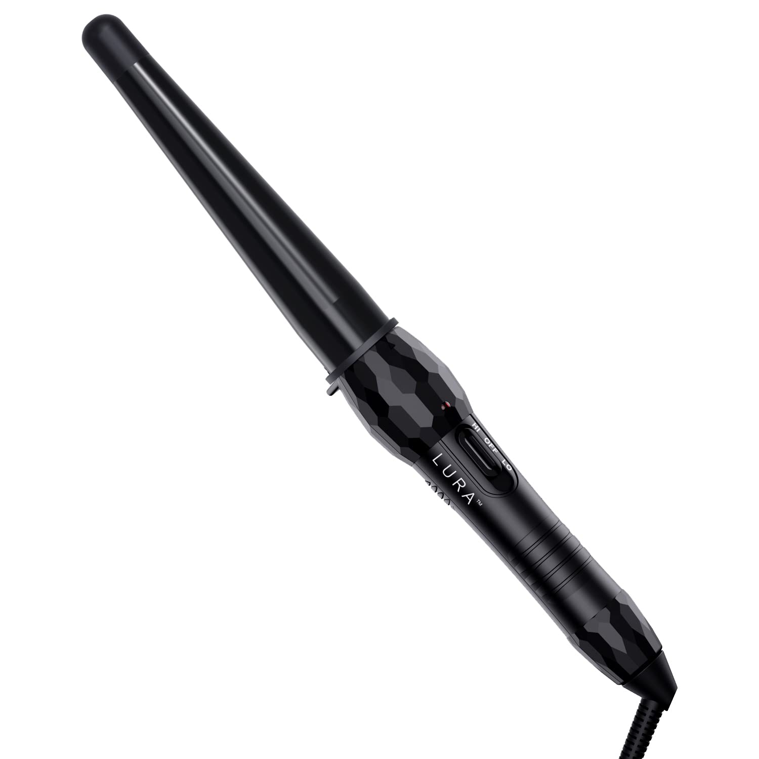 LURA Ceramic Tourmaline Coating Curling Wand, 3/4-1 1/4 Inch Barrel Hair Curler with 2 Heat Setting (320/410?), Suitable for All