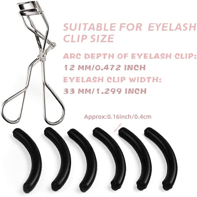 Gouweiba 28Pcs Eyelash Curler Refill Pads - Silicone Rubber Universal Eye Lash Curler Replacement With Clear Storage Box (Mixed
