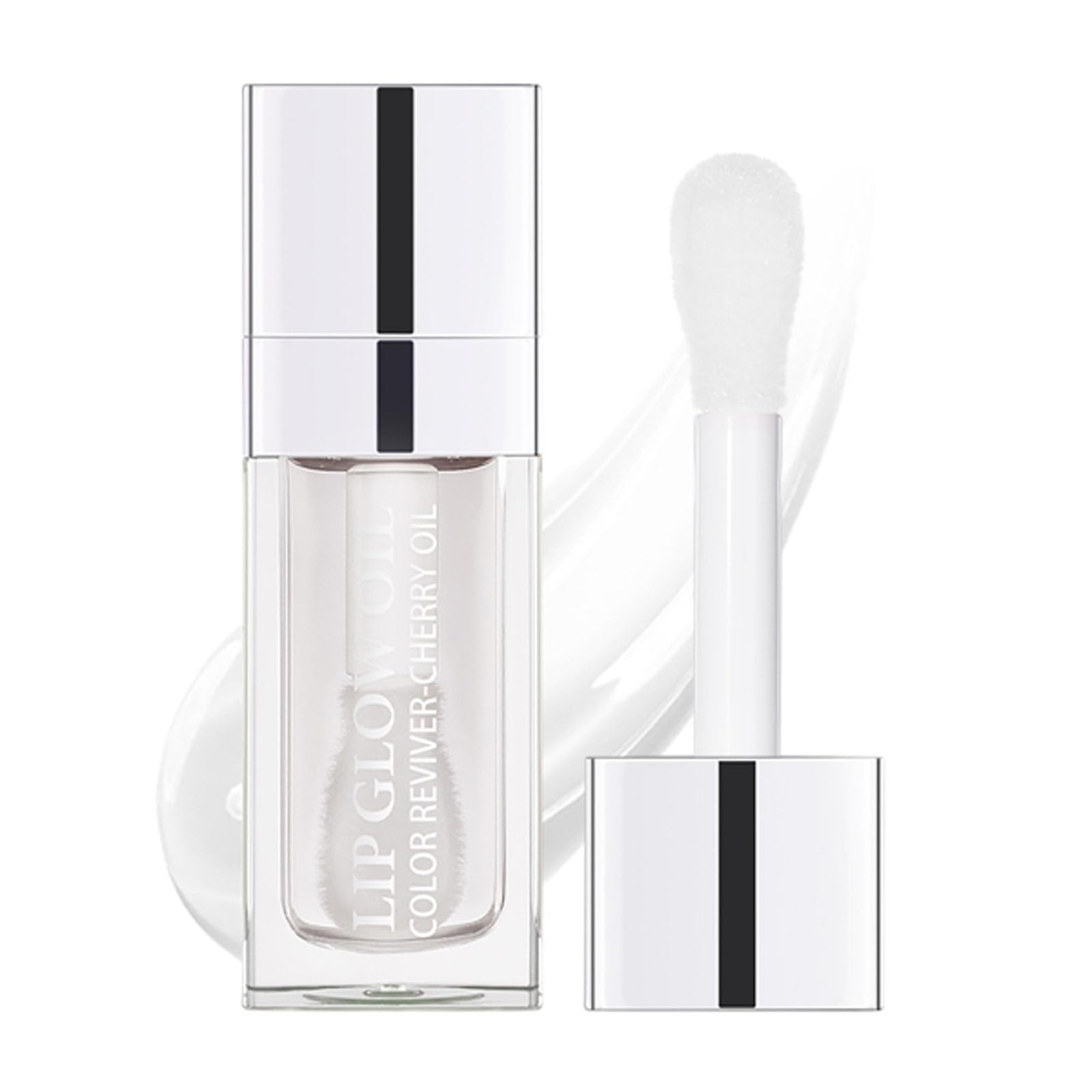 Hydrating Lip Glow Oil, Lip Oil Gloss Transparent Toot Tinted Nourishing Long Lasting Repairing Lightening Lip Lines (CLEAR) 0.2