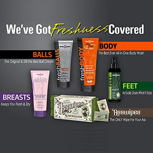 Fresh Body Fb - Fresh Balls Lotion, 34 Fl Oz (3 Pack)  Anti-Chafing Mens Soothing Cream To Powder Balls Deodorant And Hygiene Fo