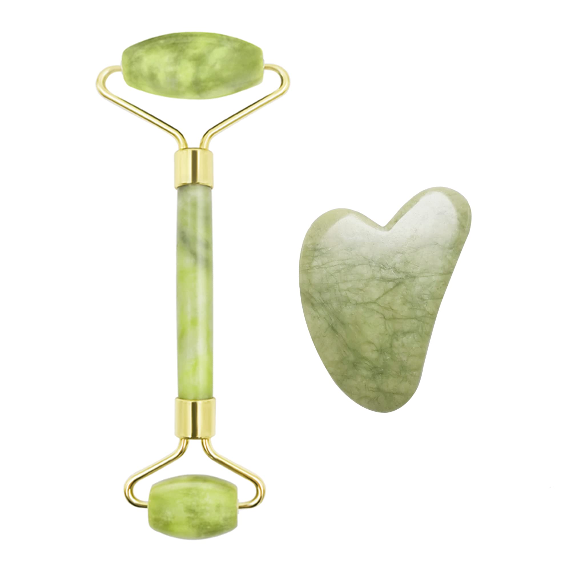 3 In 1 Ficial Face Ice Jade Roller And Gua Sha Tool, Natural Real Jade Anti-Wrinkle Face Eye Neck Massager Tool, Reduce Wrinkles