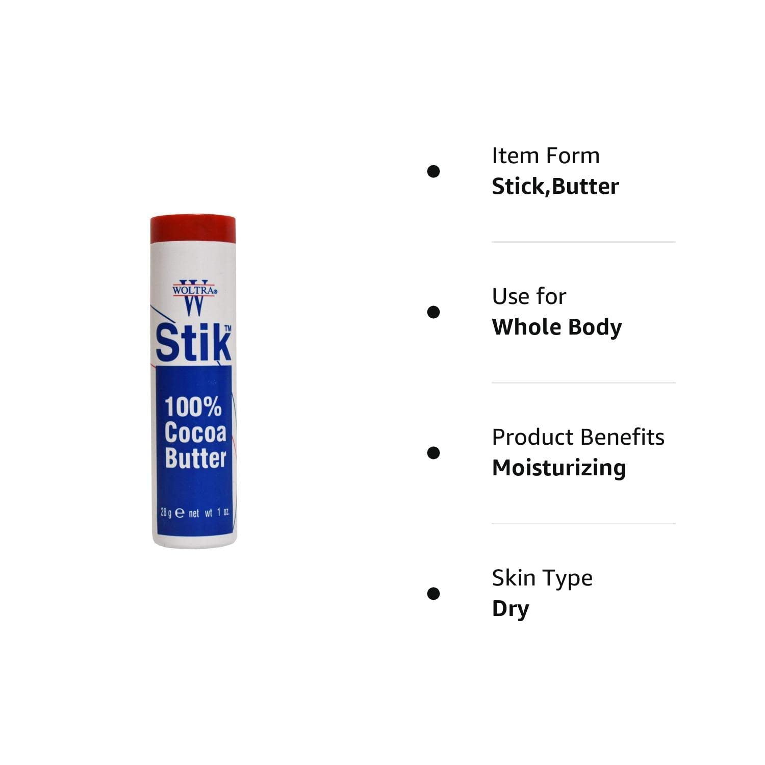 Woltra Stik 100% Cocoa Butter, 1-Ounce (Pack Of 6)