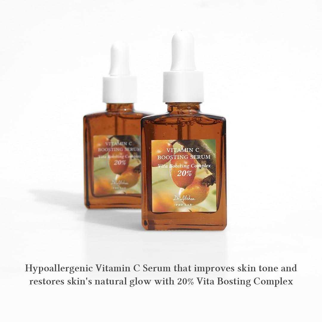 Dr.Althea Vitamin C Boosting Serum & Gentle Vitamin C Serum, Sensitive Skin Free, Even Out Skintone, Good For Pigmentation, Vega