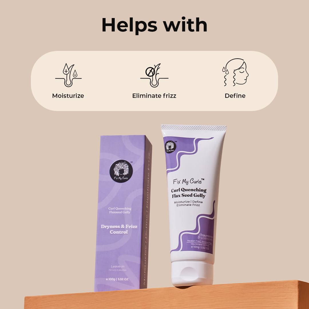 Fix My Curls Curl Quenching Flaxseed Gelly | With Aloe Vera, Chia, & Flax Seeds | For Curly, Wavy & Frizzy Hair | Silicone Free