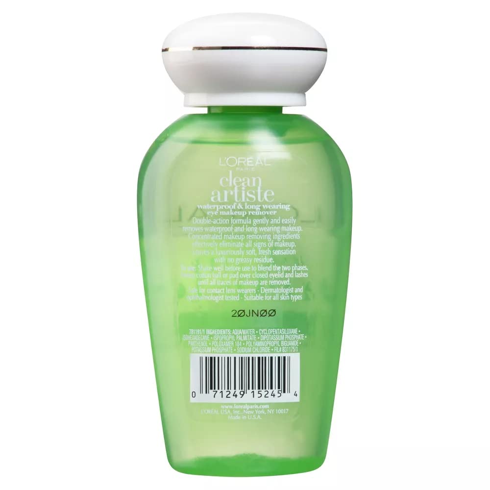 L'Or  Al Paris Clean Artiste Eye Makeup Remover, Sensitive Eyes, 4 Fl. Oz.