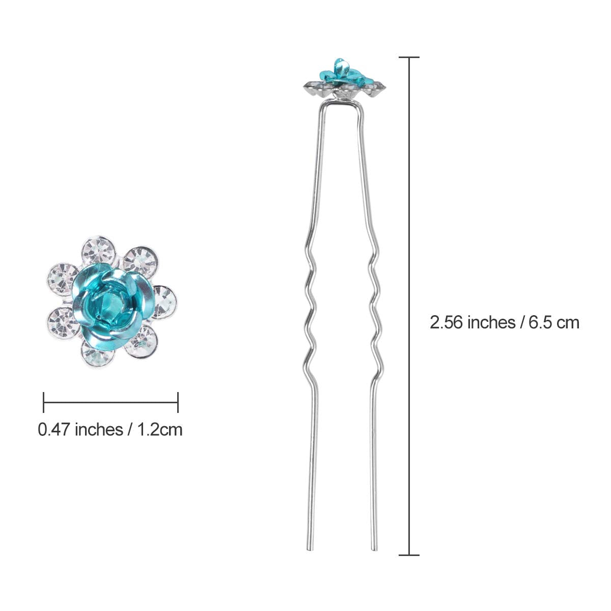 Betiteto 40 Pcs U-Shaped Flower Rhinestone Hair Pins Crystal Hair Accessories For Bridal Wedding Party Girls' Sweet Sixteen (Lak