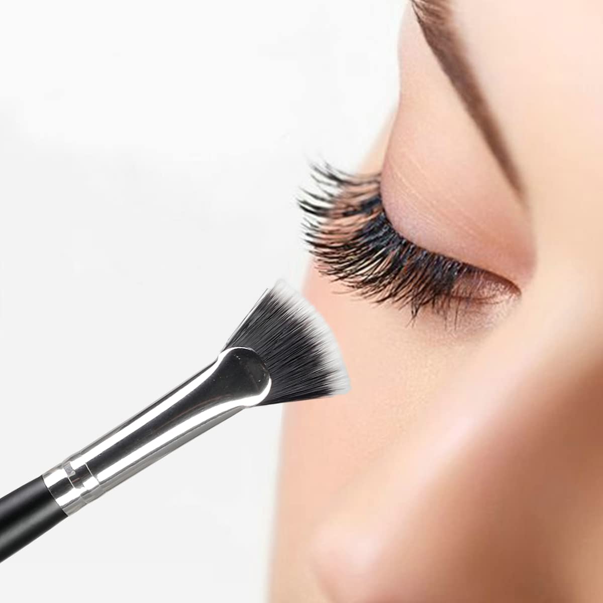 Teonei Fan Mascara Brushes Eyelash Eyebrow Brush Makeup Brush Eye Lashes Makeup Tools Eyelash Brush Eyebrow Brush Eye Shadow Bru