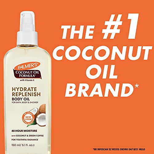 Palmers Coconut Oil Formula Body Oil, Body Moisturizer With Green Coffee Extract, Bath Oil For Dry Skin, 51 Ounces
