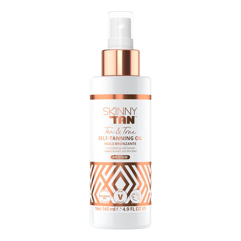 Skinny Tan Tan And Tone Self Tanning Oil Spray - No Need To Rinse - Hydrating And Toning Self Tanner For Healthier Looking Skin