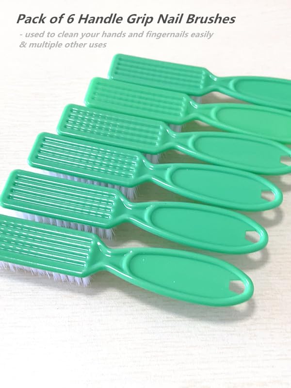 Squligt 6Pcs Nail Brush For Cleaning Fingernails, Handle Grip Cleaning Brush For Nail And Toenail, Nail Dust Brush Manicure Pedi