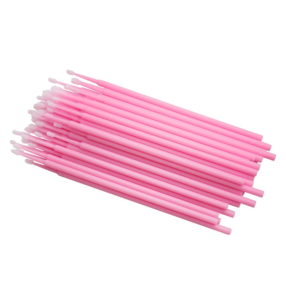 400 Pcs Micro Applicator Brushes Disposable Eyelash Extension Microswab Mascara Wands Brush For Lash Remover Brush Tools Pink, F