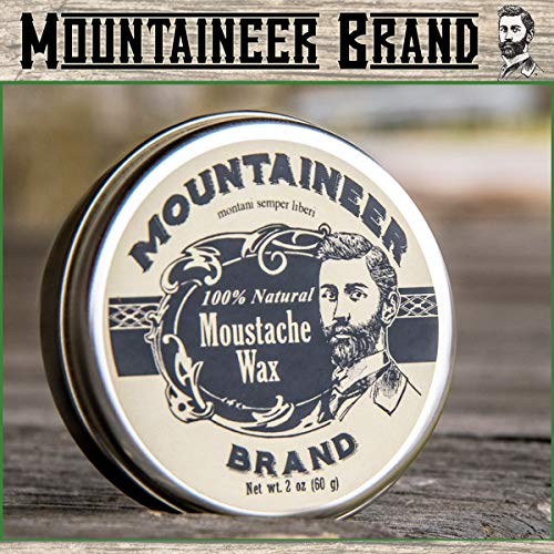 Mountaineer Brand Mustache Wax for Men | 100% Natural Beeswax/Plant Based Oils | Grooming Beard Moustache Wax Tin | Lasting Hold
