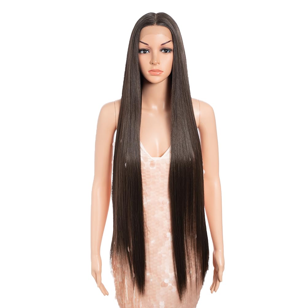 Style Icon 38'' Super Long Straight Wigs 6'' Deeper Middle Part Lace Lace Front Wigs Multiple Color Long Straight Wig (38'', 6)