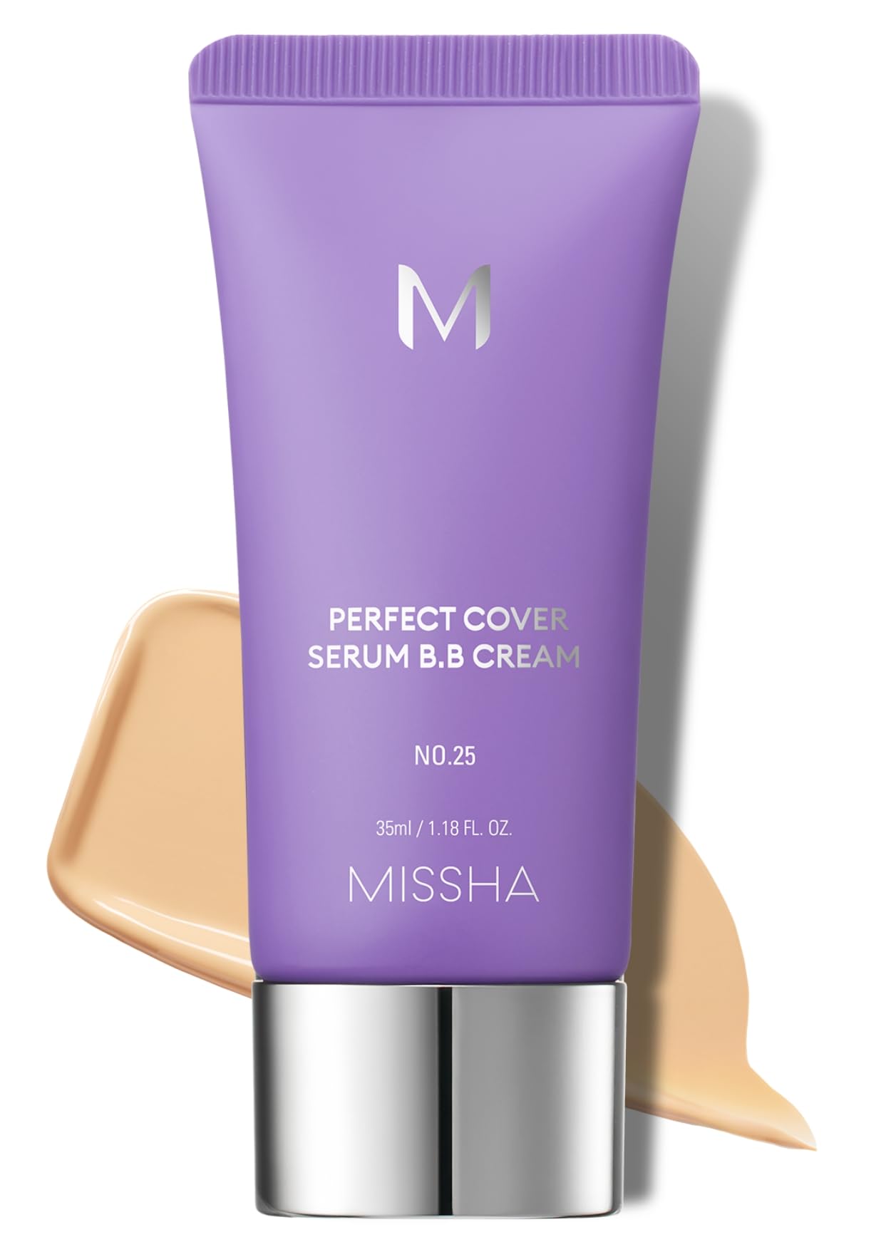 MISSHA M PERFECT COVER SERUM BB CREAM No.25 Warm Beige, Skin Care Foundation Makeup, Tinted Moisturizer, Superfood Complex, Buil