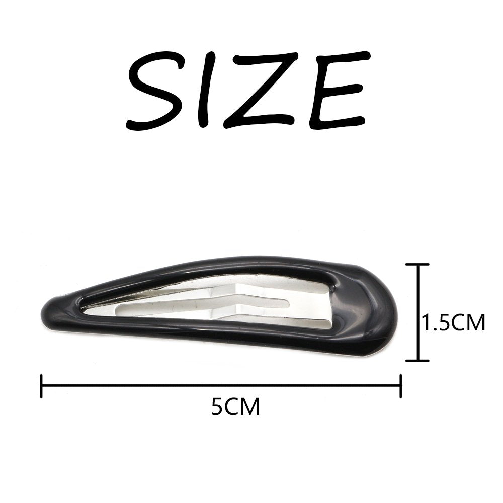 Dofash 5Cm/2In Epoxy Snap Hair Clips For Women Snap Clips For Hair Barrettes Hair Grips Hair Accessories 12 Count/Black Amber