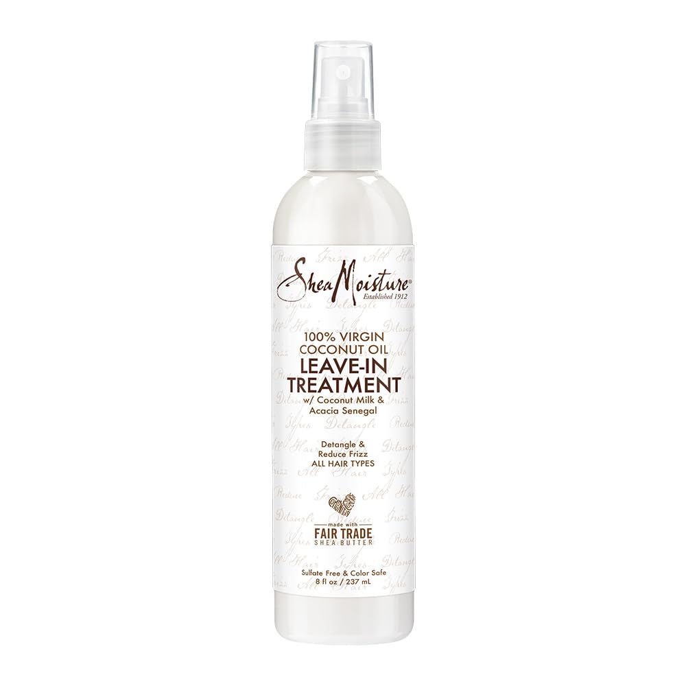 SheaMoisture 100% Virgin Coconut Oil Leave-in Conditioner Treatment for All Hair Types 100% Extra Virgin Coconut Oil Silicone Fr