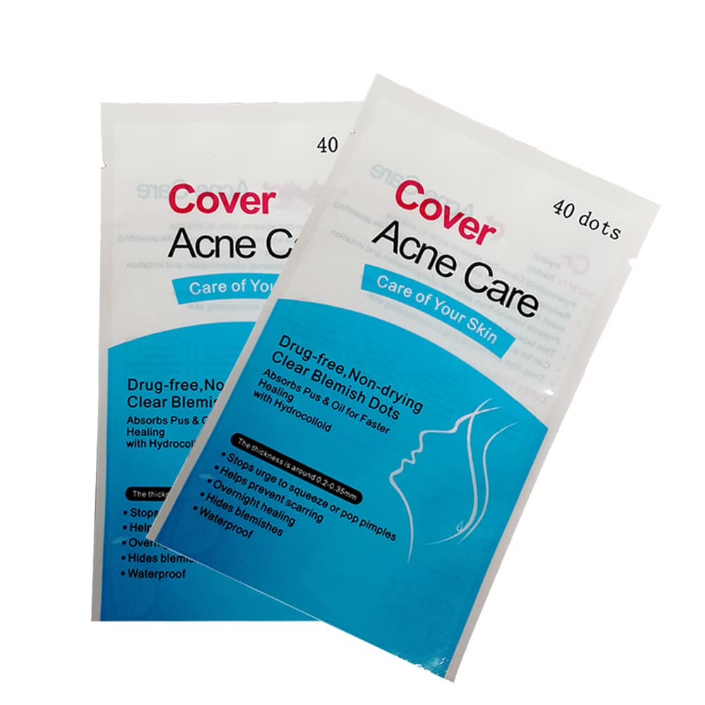 Agrcare Acne Pimple Patch, Hydrocolloid Pimple Patches For Face, Zit Patch, Acne Dots, Clear Acne Stickers (2 Pack)