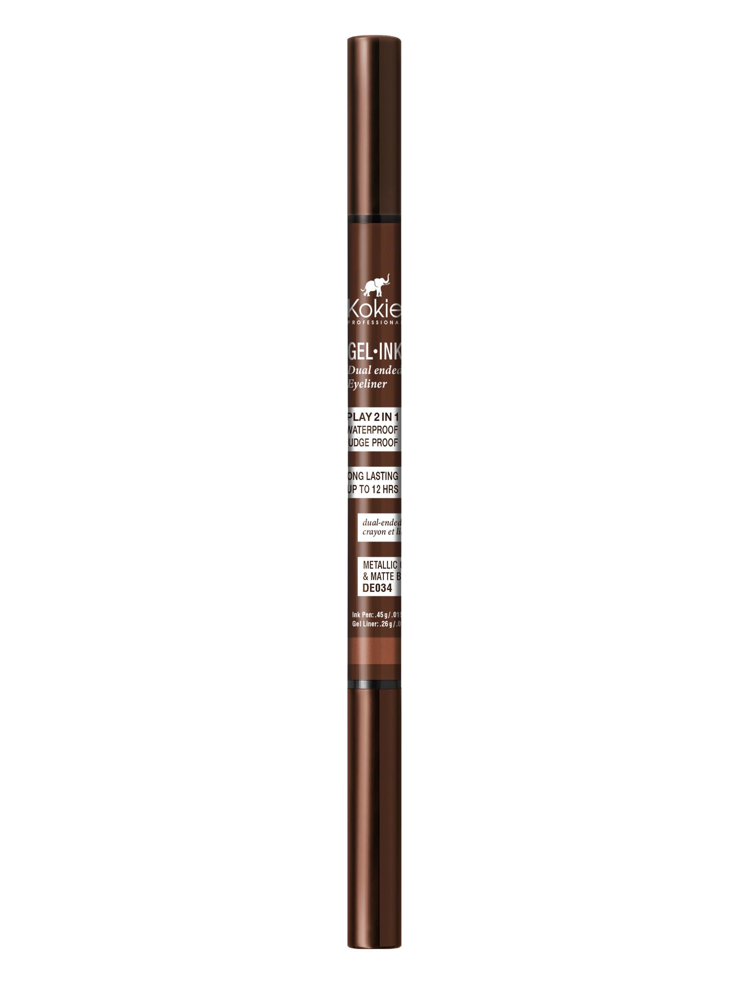 Kokie Gel Ink Dual Ended Eyeliner (Matallic Copper/Matte Brown)