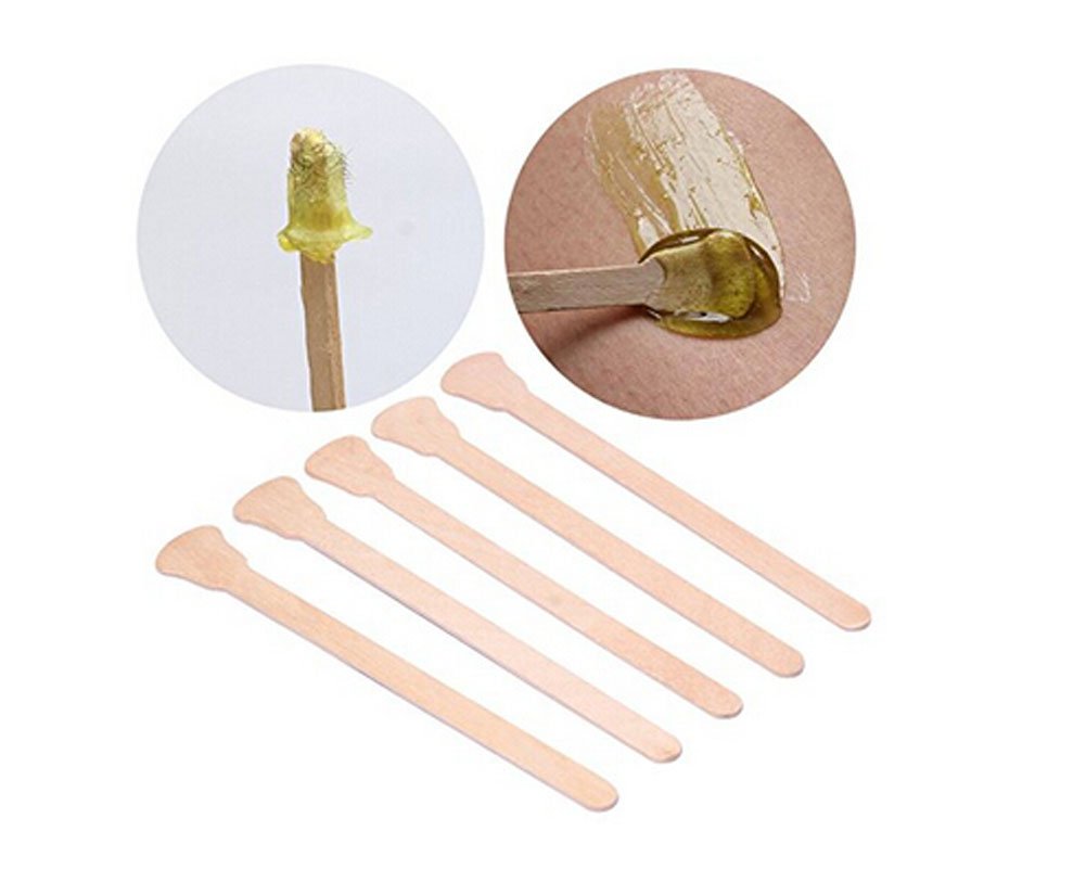 100 Pcs Large All Natural Wax Applicator Sticks Eyebrow Nose Hair Removal Ice Cream And Mask Sticks Applicator