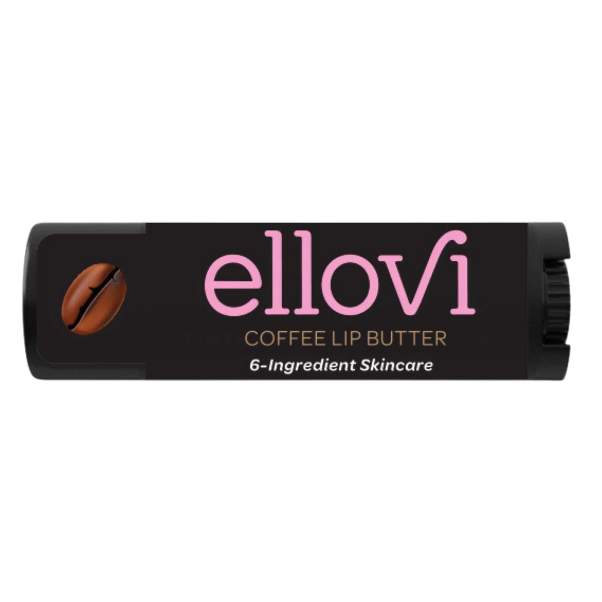 Ellovi Natural Lip Butter Lip Balm - Coffee - Pure Enough to Eat - Made With Just 6 Vegan Ingredients - Moisturizing Lip Care fo
