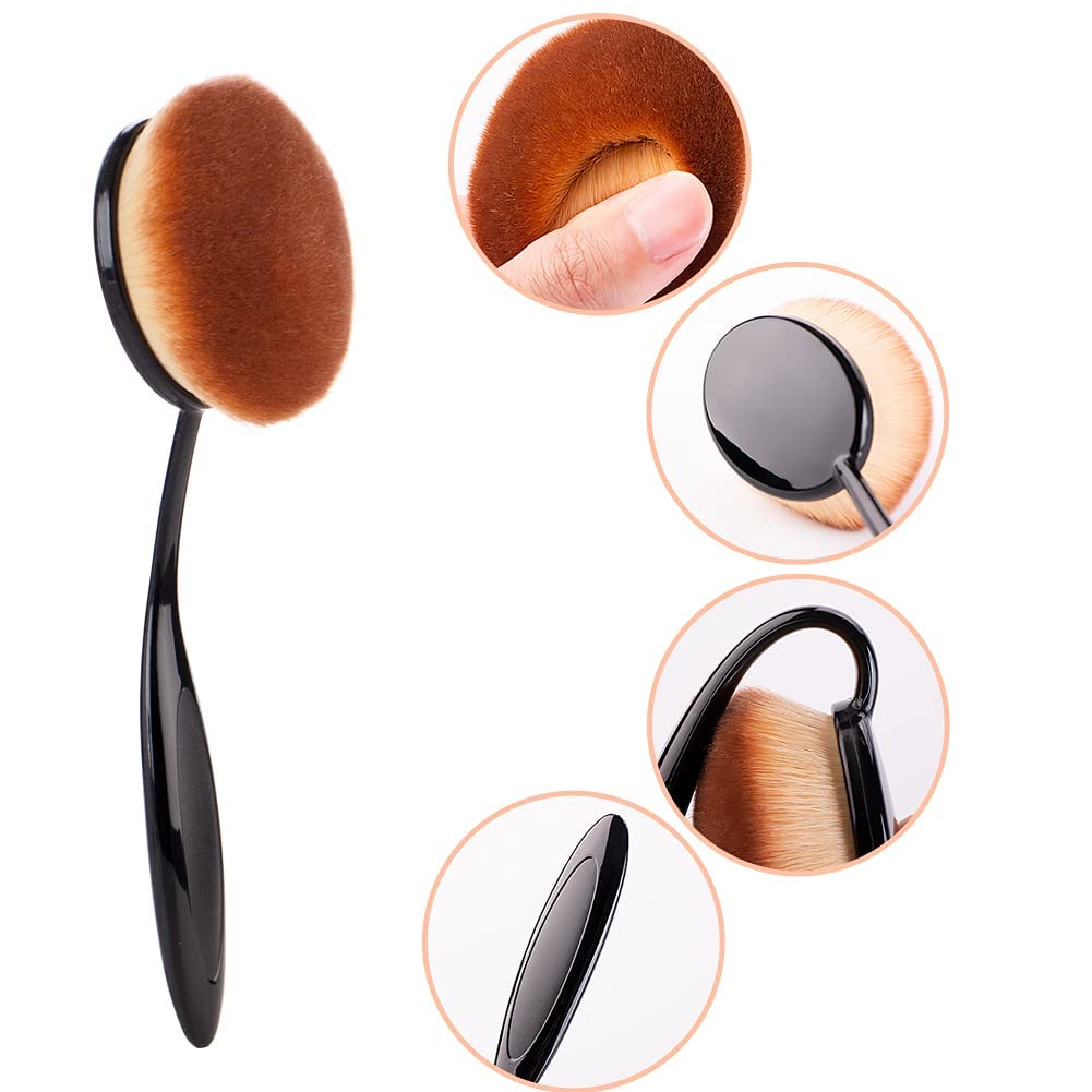 Yoseng Oval Foundation Brush With Cover, Large Toothbrush Makeup Brushes Fast Flawless Application Liquid Cream Powder Foundatio
