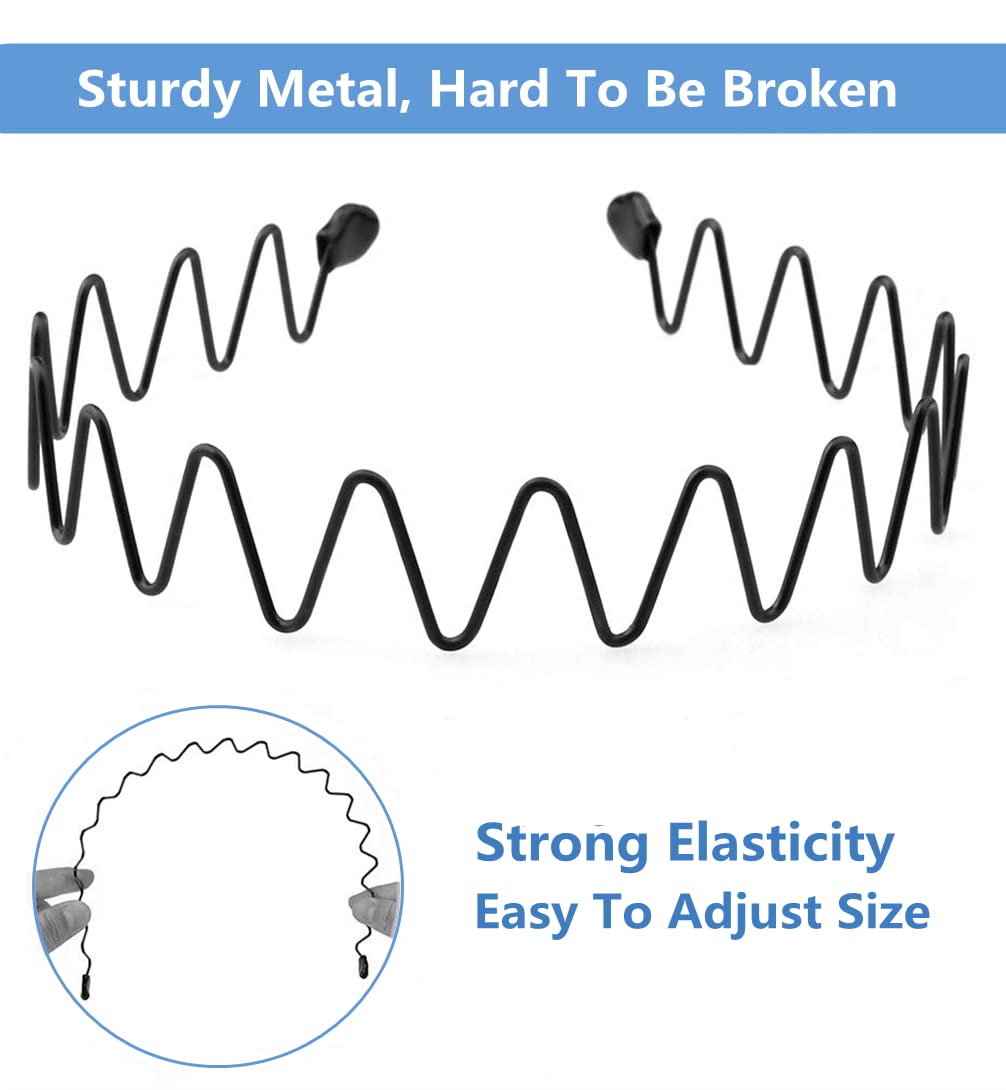 Bodbop Xingzhe Metal Hair Band Men Headband Women'S Fashion Elastic Stylish Sports Hairband Head Hoop With Non Slip Wavy Teeth,