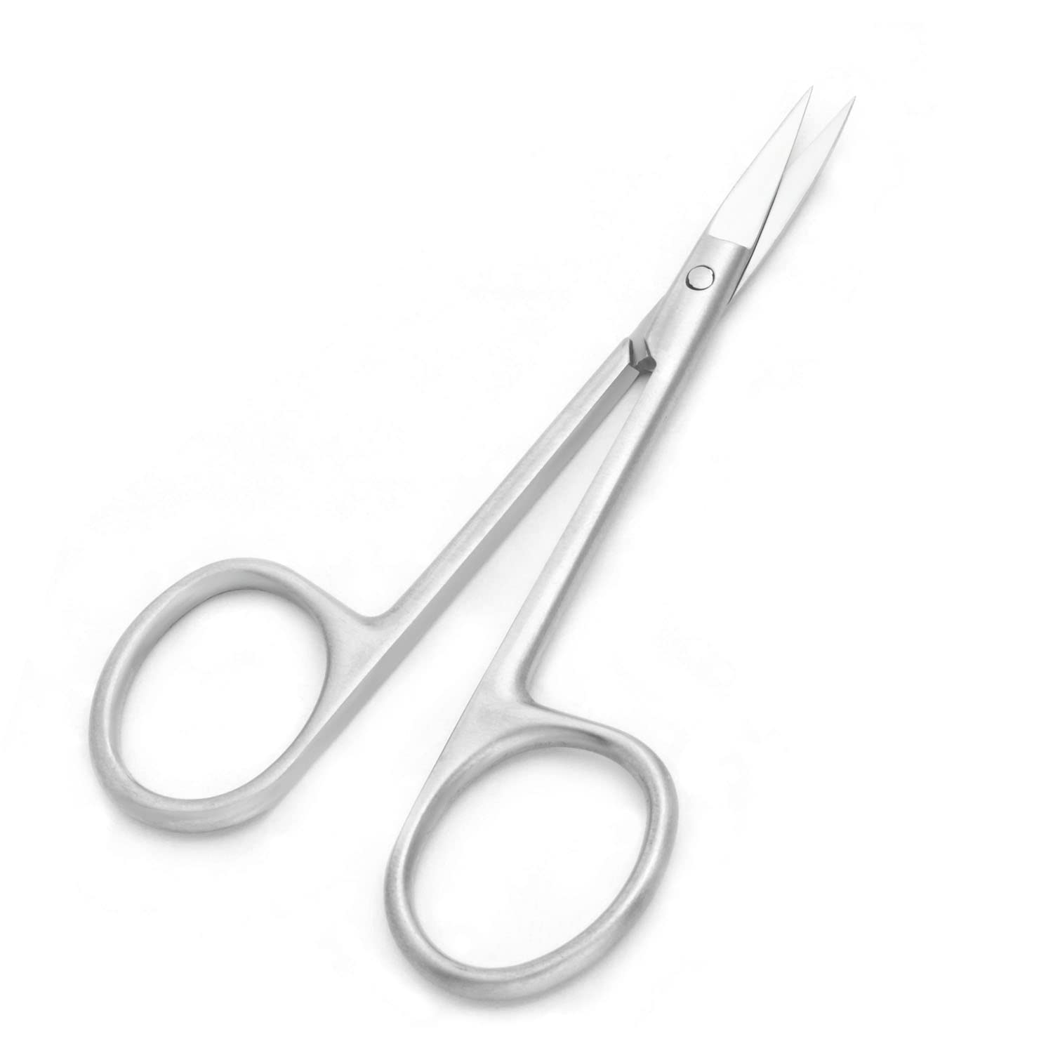 Motanar Cuticle Nail Scissors - Stainless Steel Precision Manicure Scissor - Extra Pointed Straight Curved Fingernail Scissor (C