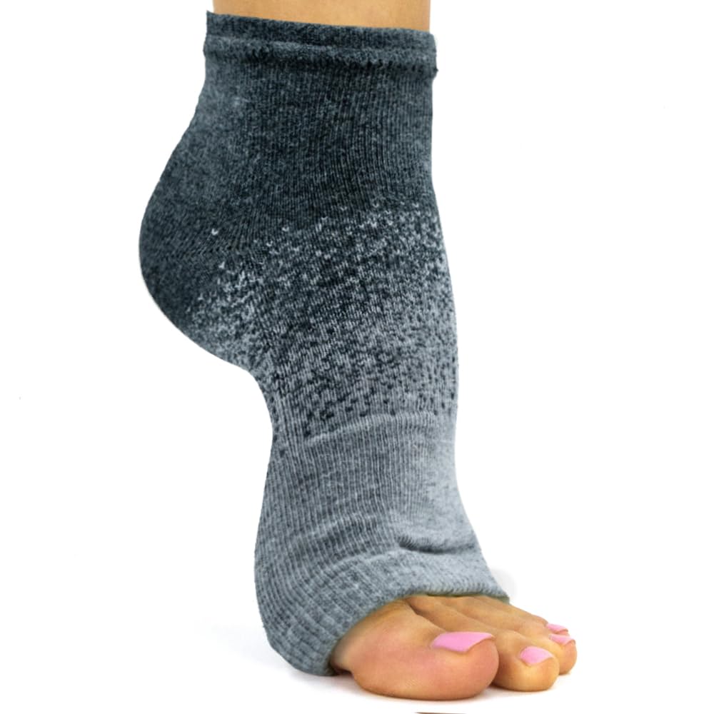 Freetoes Toeless Socks- 3 Pairs. 2-Black, 1 Two Tone