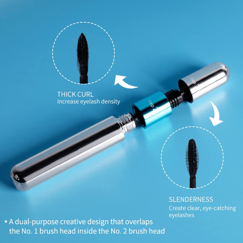 KUNSHNBEI 4 Pack VIBELY Mascara - 5x Longer, Washable, 2 in 1 4D Silk Fiber, No Clumping, Long-lasting Black