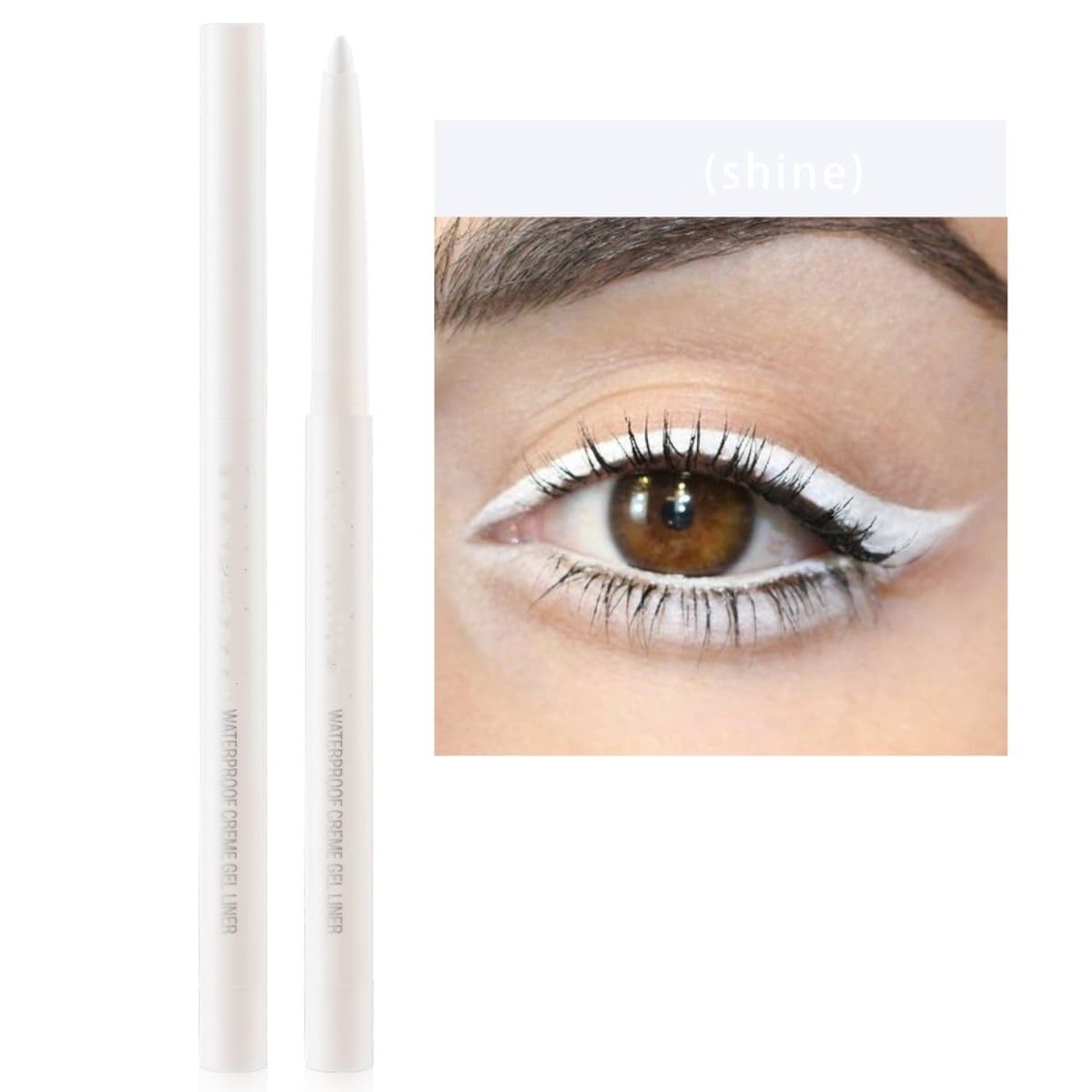 Onarisae Eyeliner Pencil Retractable Eyeliner Creamy Pigmented Smudge Proof Eye Liner Pen White