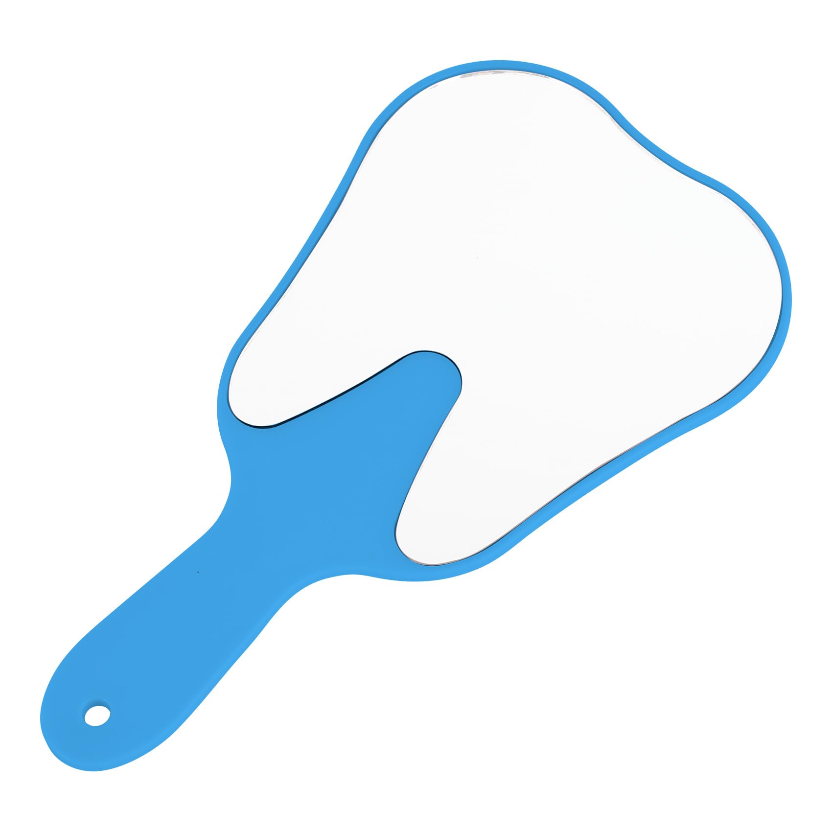 Annhua Handheld Mirror Small with Handle Blue, Hand Mirror Tooth-Shaped Kids Makeup Mirror Cute for Salon|Barber|Hairdressing - 