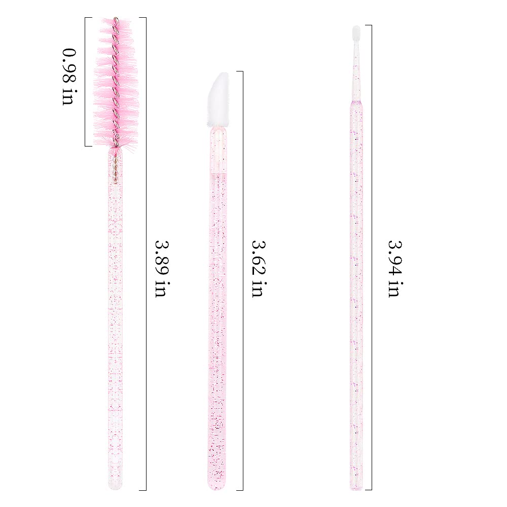 200Pcs Eyelash Extension Supplies Kit,Disposable Lash Spoolies Brushes Micro Swab Brushes Mascara Wand Lip Brushes For Eyelash E