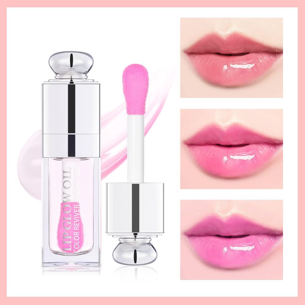 Unyoke Hydrating Lip Glow Oil-Lip Care Oil- Lip Oil Tinted For Lip Care And Dry Lips-Prevents Dry Cracked-Non-Sticky Big Brush H